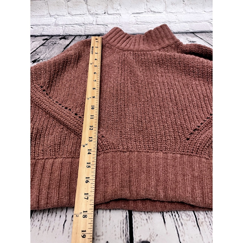 Pink Rose Womens Sweater L Mock Neck Long Sleeve Knit Pullover Mauve Casual - Picture 3 of 6